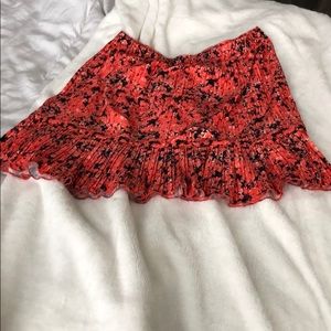 Zara Orange Floral Printer Mini Skirt